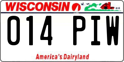 WI license plate 014PIW
