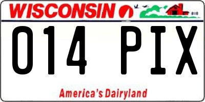 WI license plate 014PIX