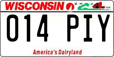 WI license plate 014PIY