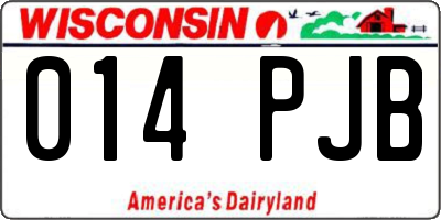 WI license plate 014PJB