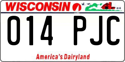 WI license plate 014PJC