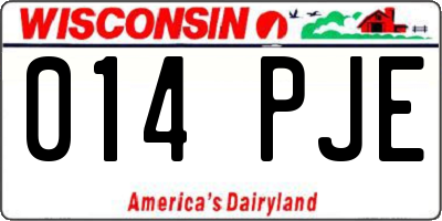 WI license plate 014PJE