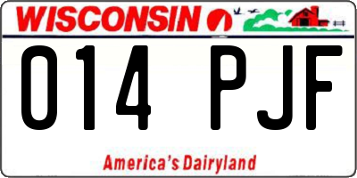 WI license plate 014PJF