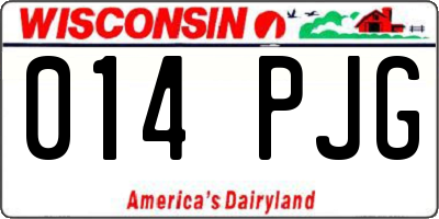 WI license plate 014PJG