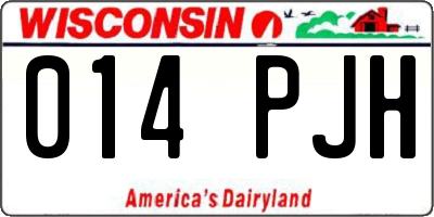 WI license plate 014PJH