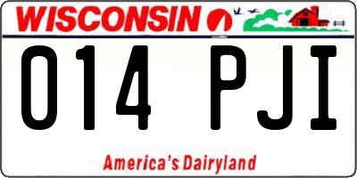 WI license plate 014PJI
