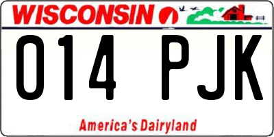 WI license plate 014PJK