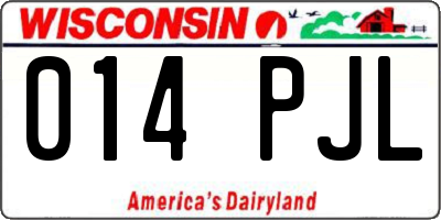 WI license plate 014PJL