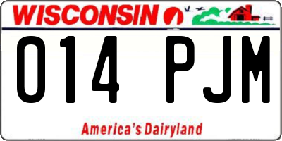 WI license plate 014PJM