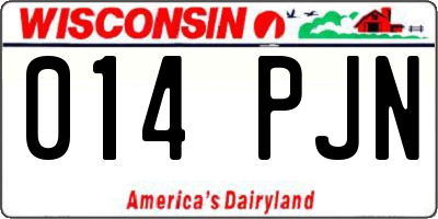 WI license plate 014PJN
