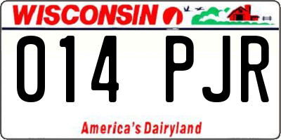 WI license plate 014PJR