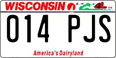 WI license plate 014PJS