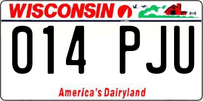 WI license plate 014PJU