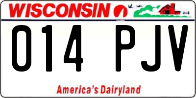 WI license plate 014PJV
