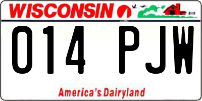 WI license plate 014PJW