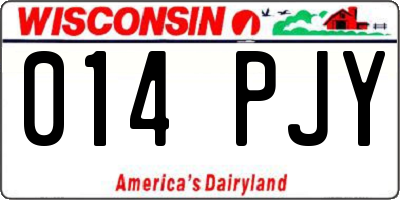 WI license plate 014PJY