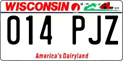 WI license plate 014PJZ