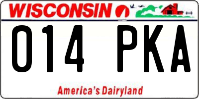 WI license plate 014PKA