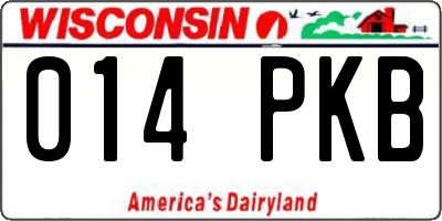 WI license plate 014PKB