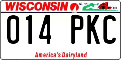 WI license plate 014PKC