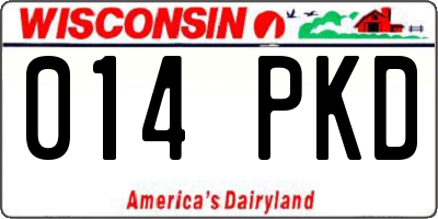 WI license plate 014PKD