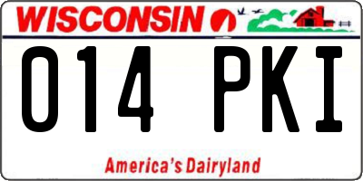 WI license plate 014PKI