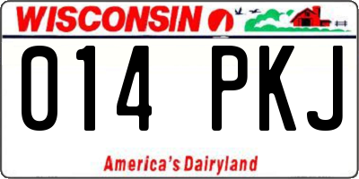 WI license plate 014PKJ