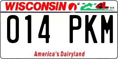 WI license plate 014PKM