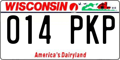 WI license plate 014PKP