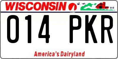WI license plate 014PKR