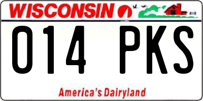 WI license plate 014PKS