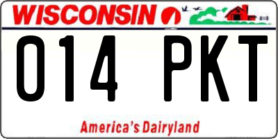 WI license plate 014PKT
