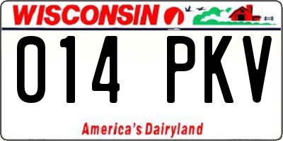 WI license plate 014PKV