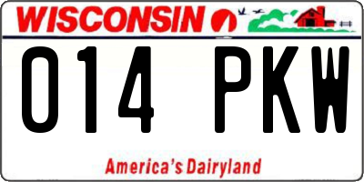 WI license plate 014PKW