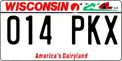 WI license plate 014PKX