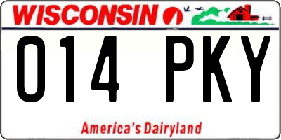 WI license plate 014PKY