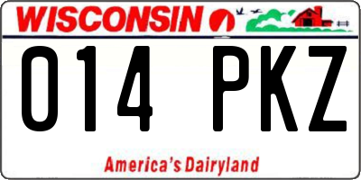 WI license plate 014PKZ