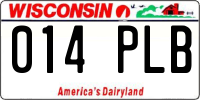 WI license plate 014PLB