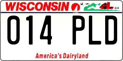 WI license plate 014PLD