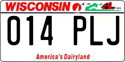 WI license plate 014PLJ