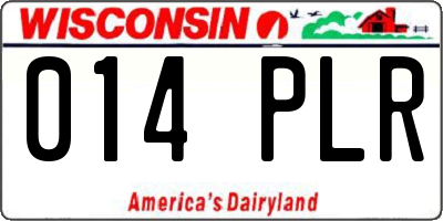 WI license plate 014PLR