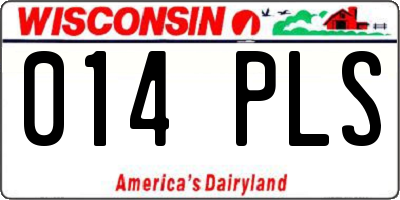 WI license plate 014PLS