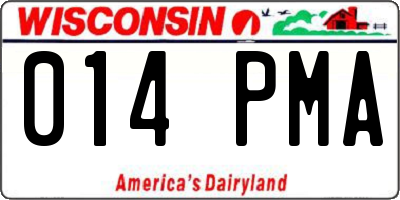 WI license plate 014PMA