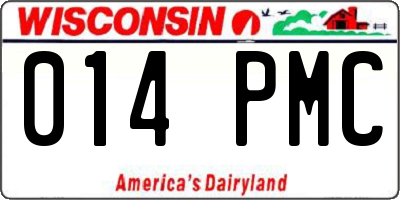 WI license plate 014PMC