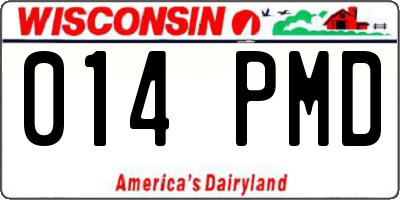 WI license plate 014PMD