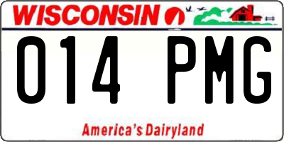 WI license plate 014PMG