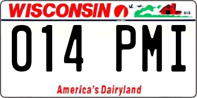 WI license plate 014PMI