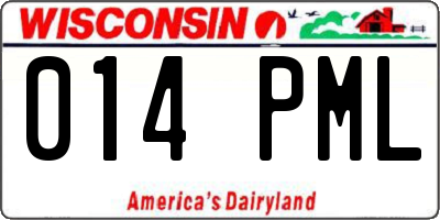 WI license plate 014PML