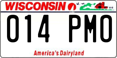 WI license plate 014PMO