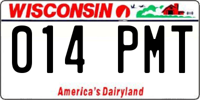 WI license plate 014PMT